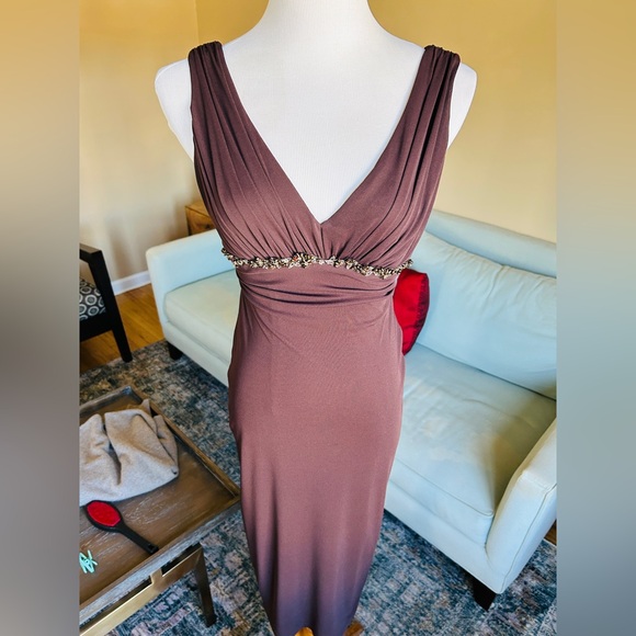 Vintage David Meister Chocolate Brown Cocktail Dress Size 2 - Picture 2 of 14